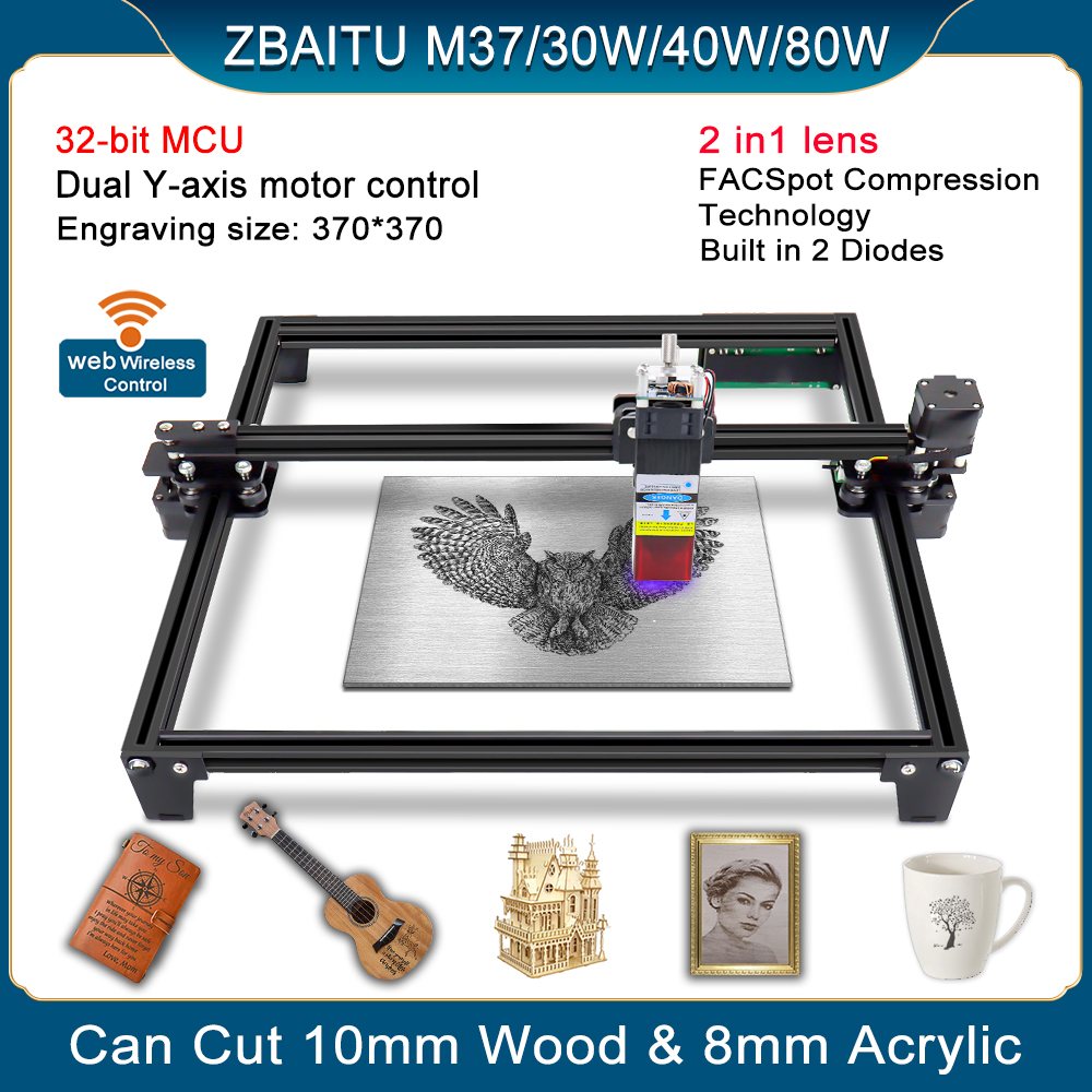 ZBAITU M37 Laser Engraver, 10W Output Power Laser Engraving